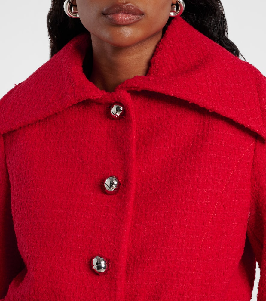 Cropped wool-blend tweed jacket