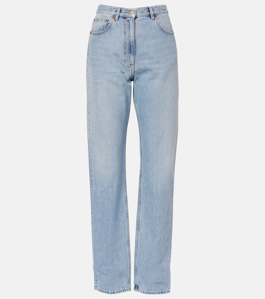 Mid-rise wide-leg jeans