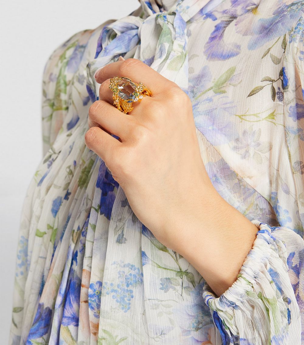 Gold-Plated Bloom Cocktail Ring