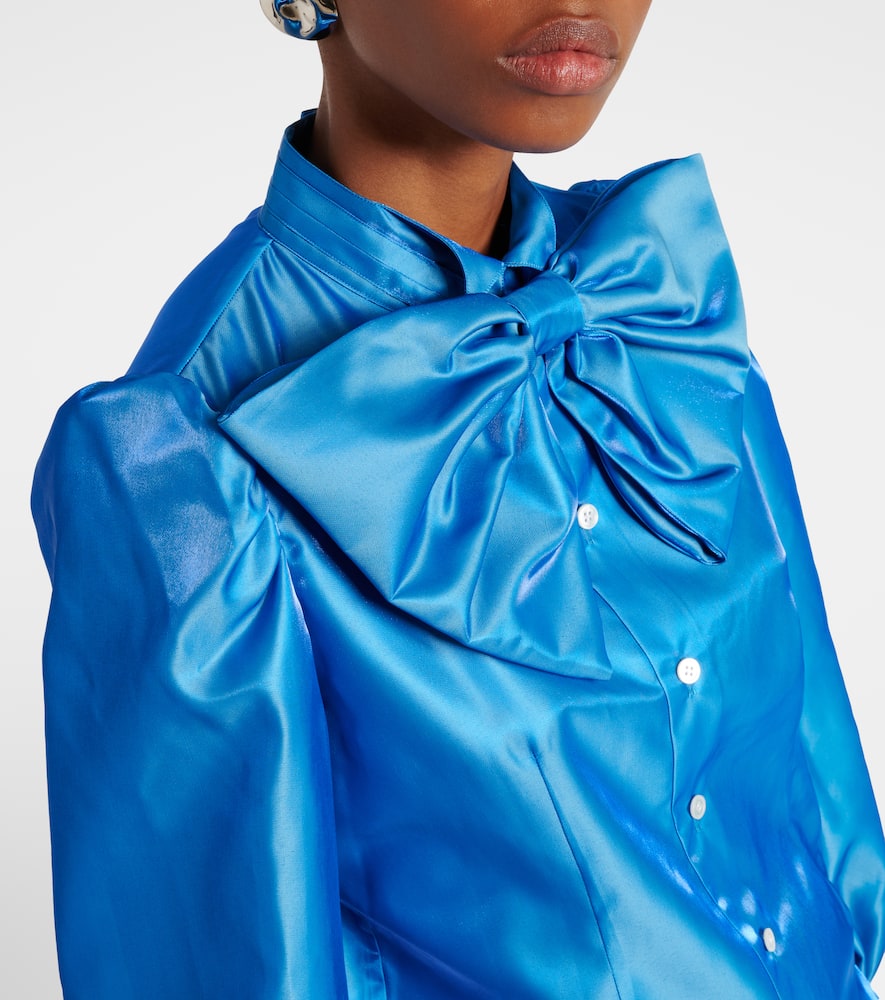 Noir Kei Ninomiya Bow-detail satin blouse