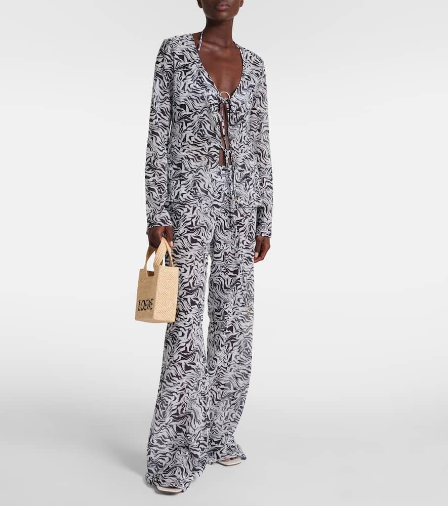 Vanessa zebra-print beach cover-up