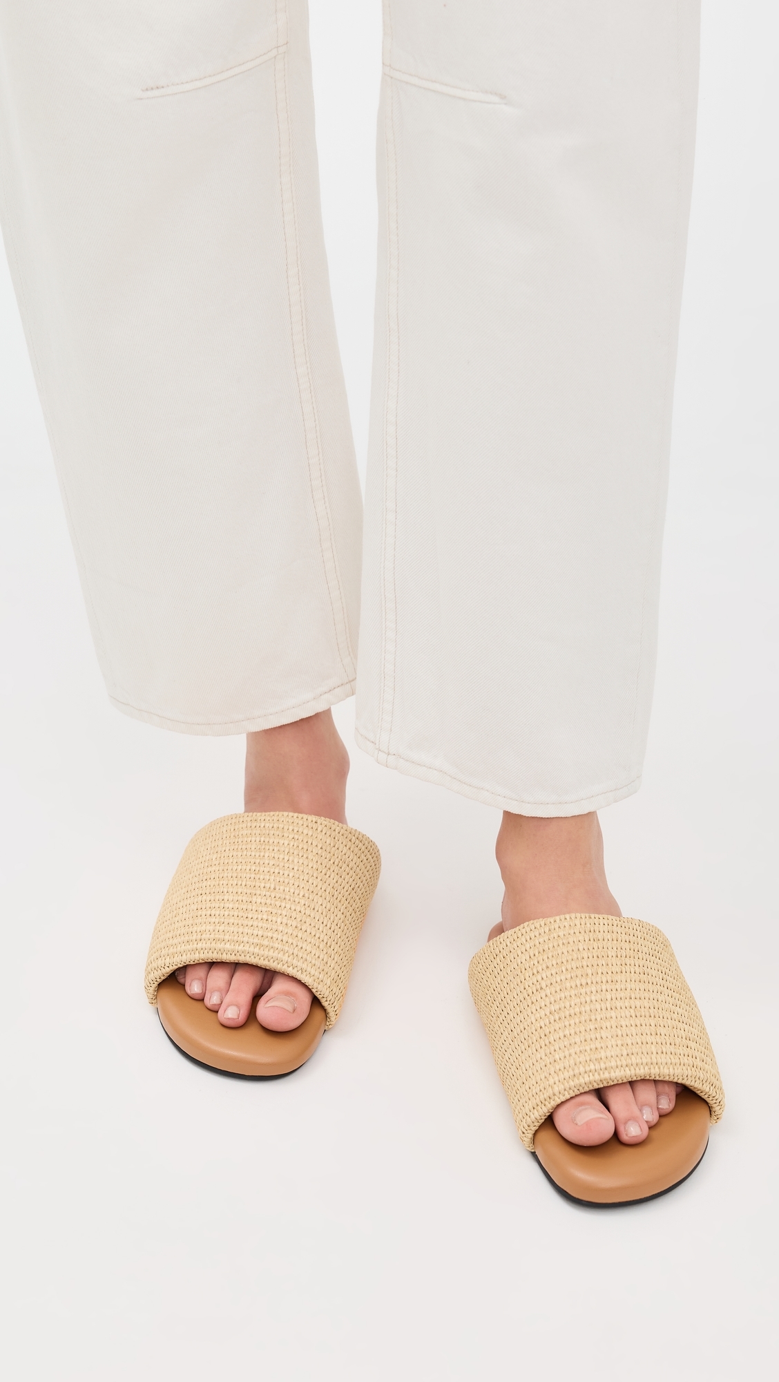SIMONMILLER Raffia Bubble Slides Natural