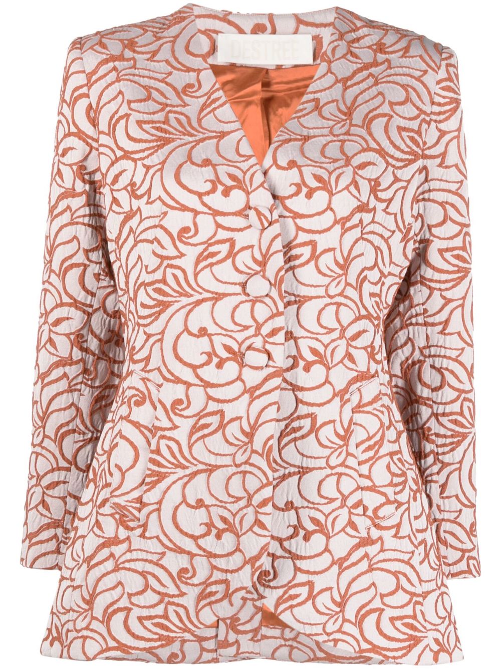 Bridget jacquard single-breasted jacket - Orange