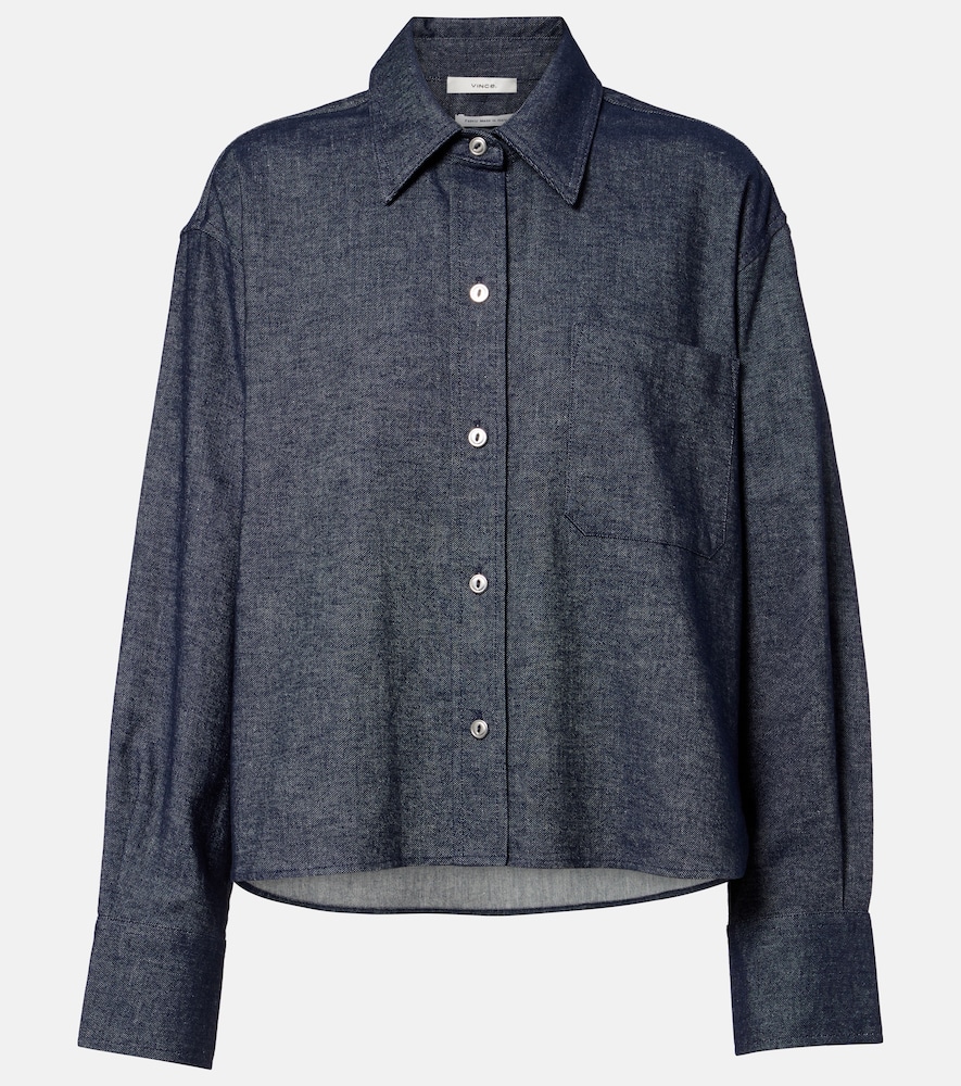 Cotton and linen chambray shirt