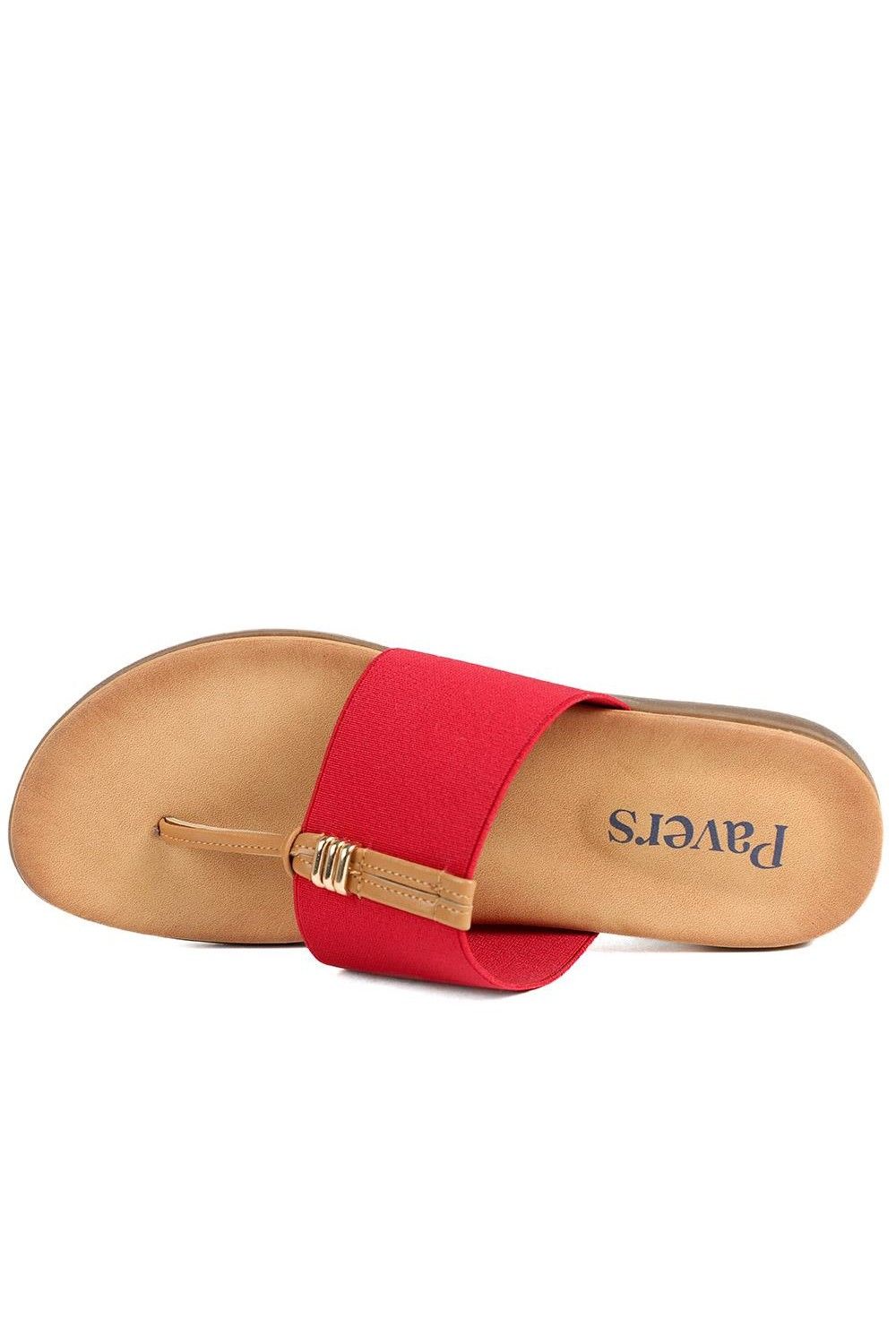 Pavers Women's Flexible Toe Post Sandals in Red