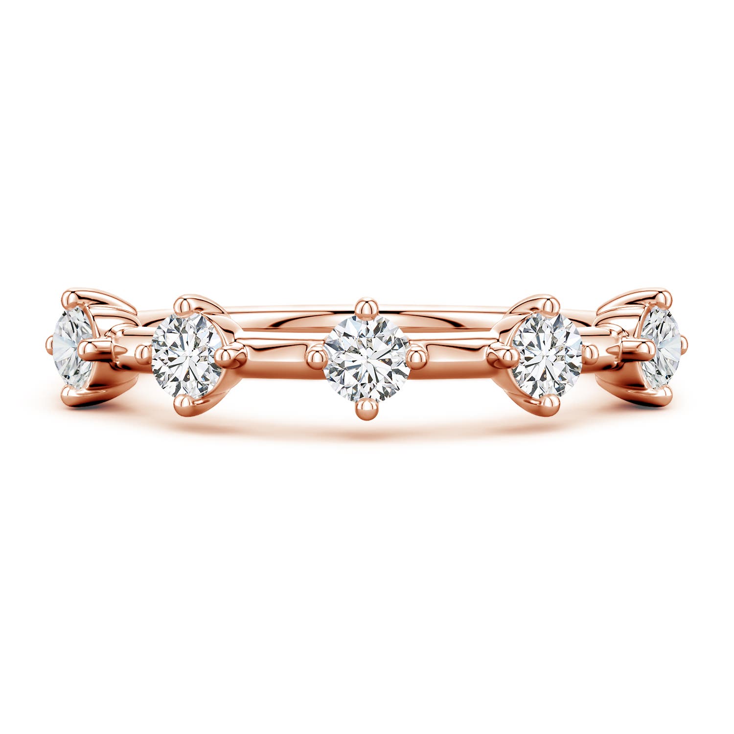 Angara 0.53 CTW Round Diamond Five-Stone Station Ring in 18K Rose Gold