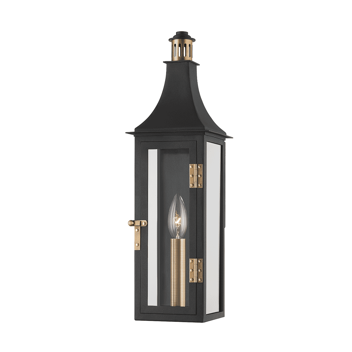 Patina Brass One Light Outdoor Wall Sconce from the Wes Collection