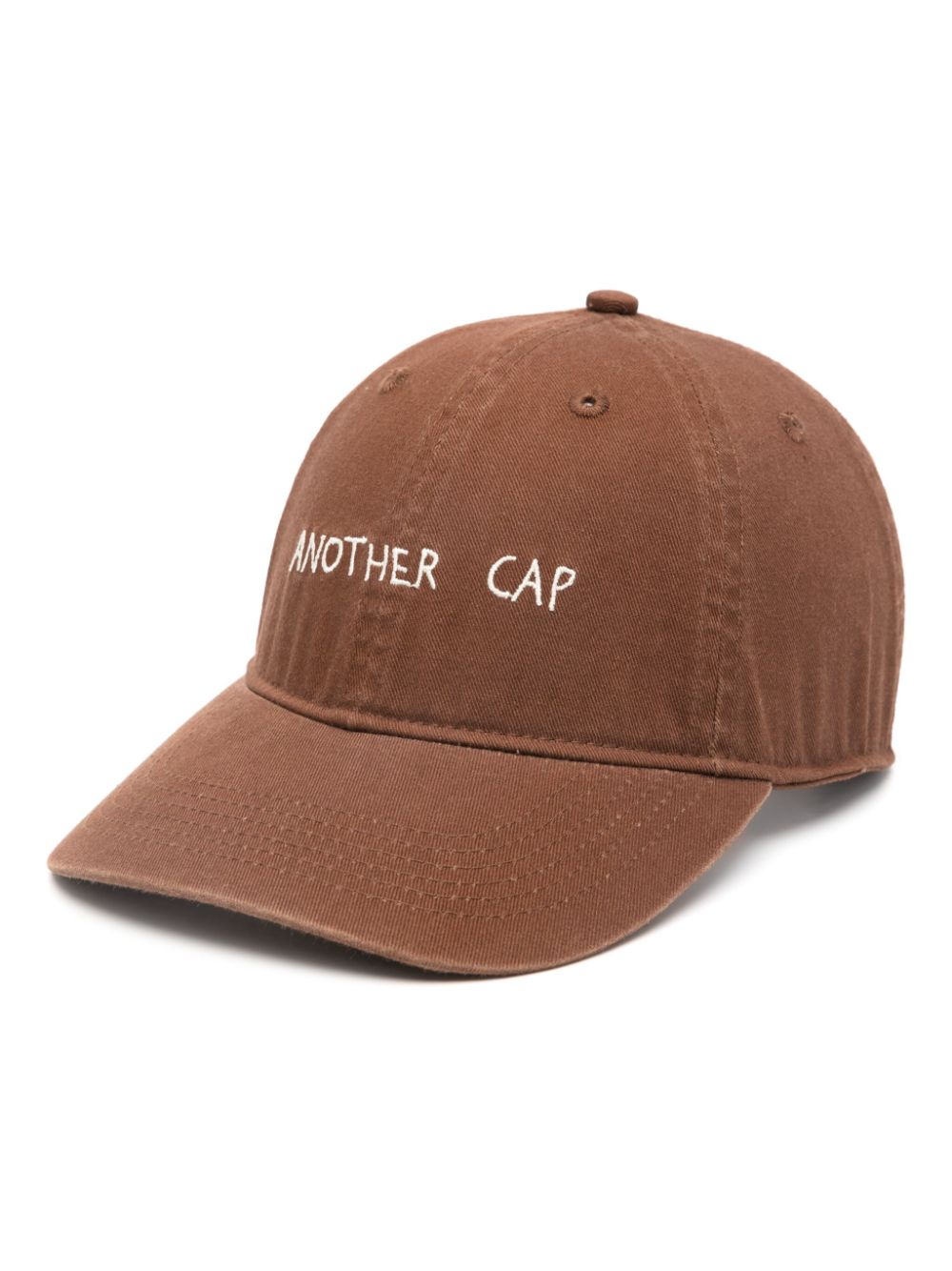 Embroidered slogan cap - Brown