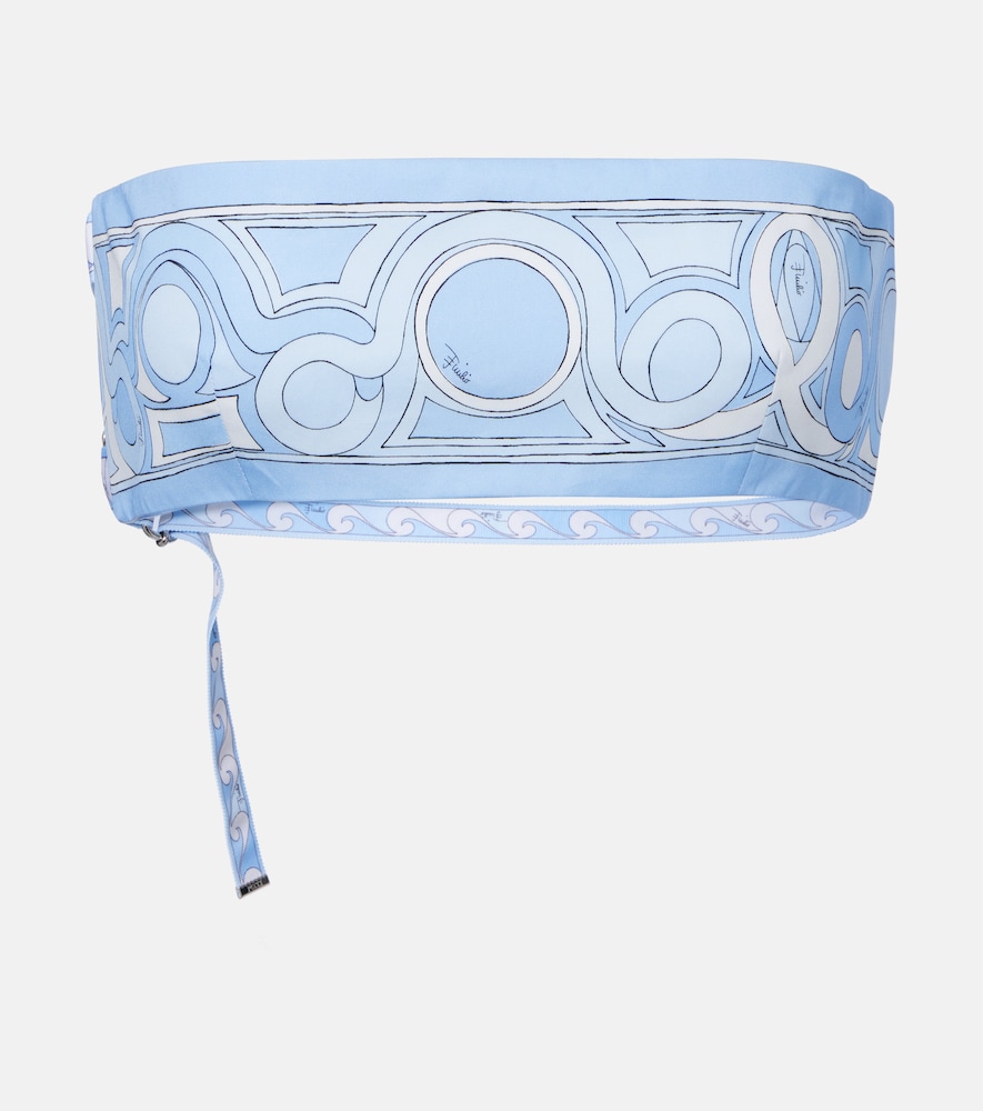 Printed cotton toile bandeau top