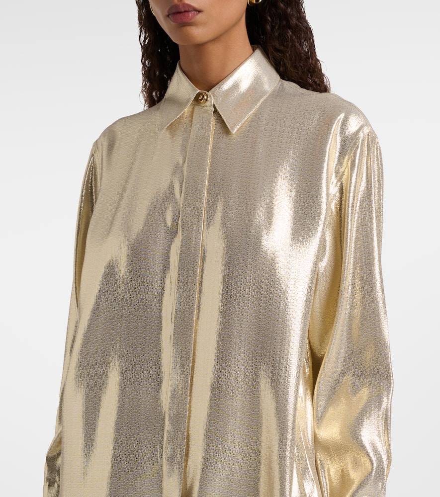 Capri silk-blend lamé blouse