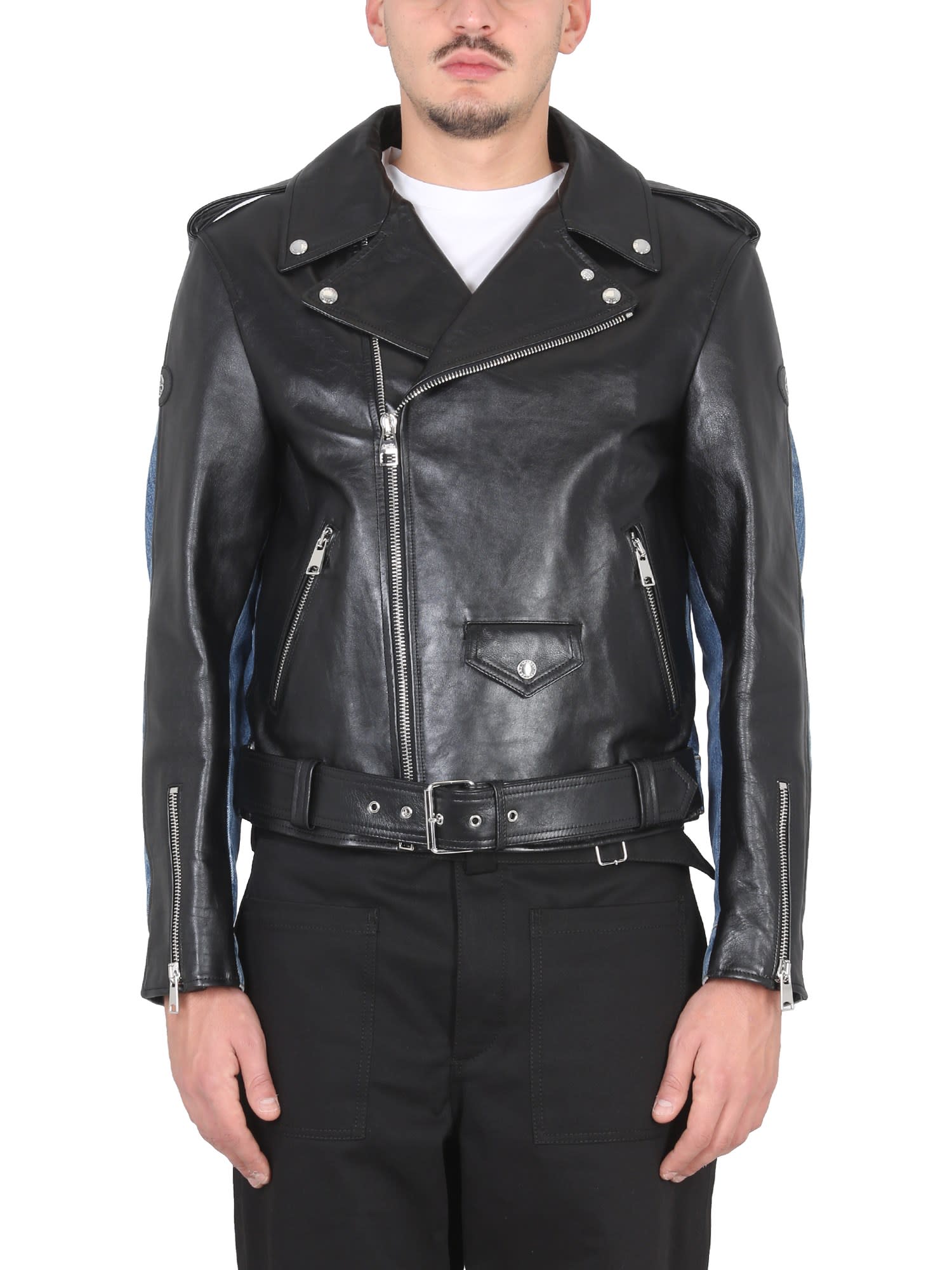 Panelled biker jacket