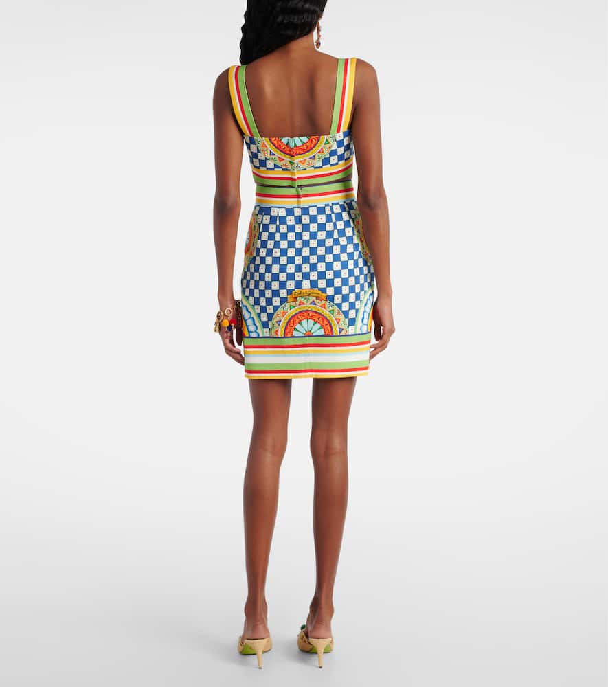 Cotton patterned miniskirt