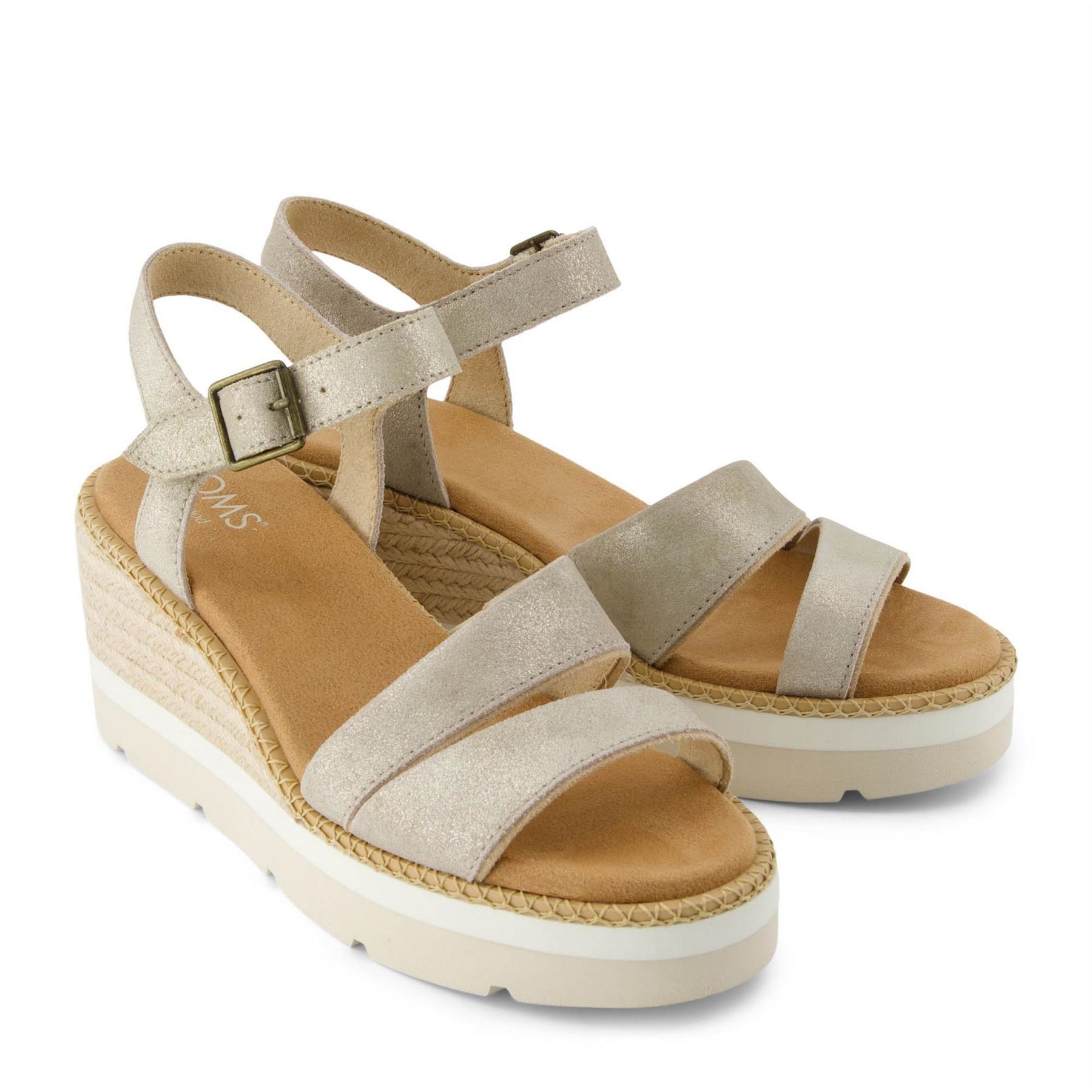 Toms Womens Darya Wedge San in Silver