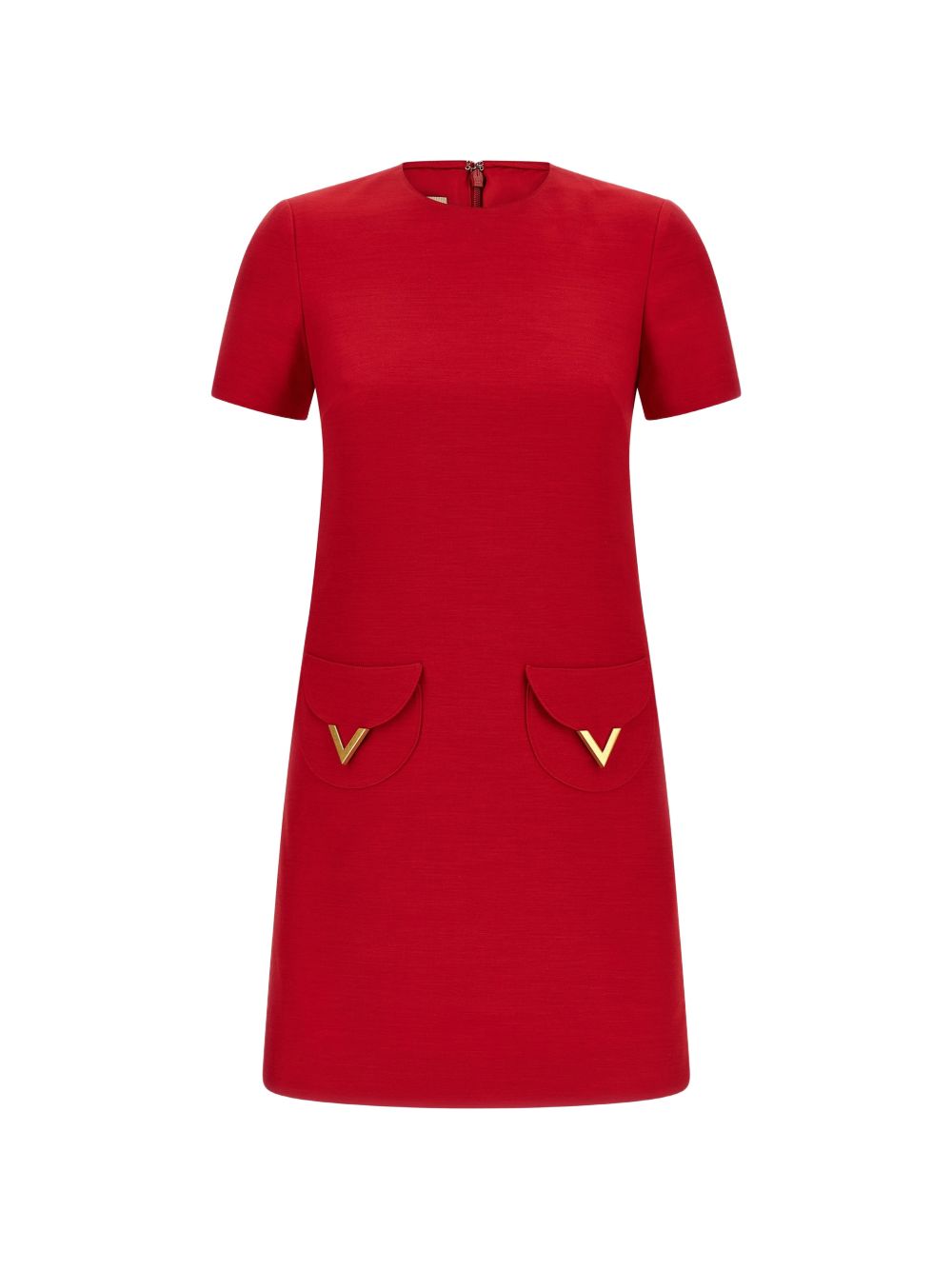VLogo Signature wool and silk dress
