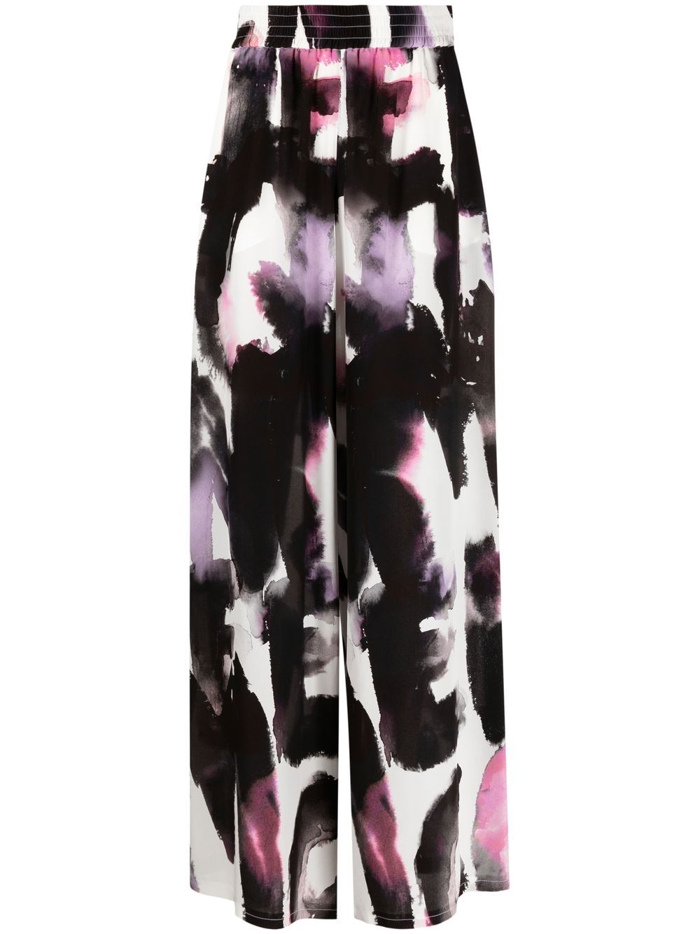 Graphic-print straight-leg trousers - Black