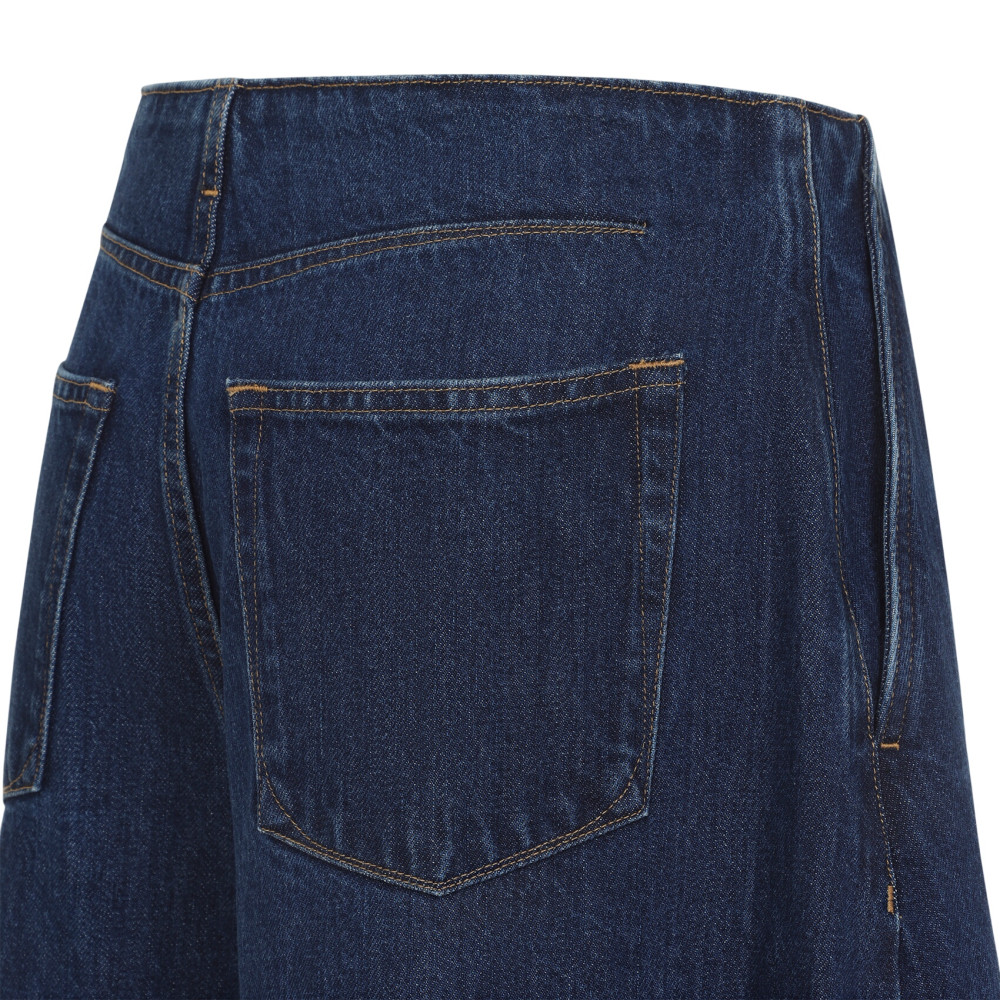 Blue Denim Relaxed High Rise Jeans
