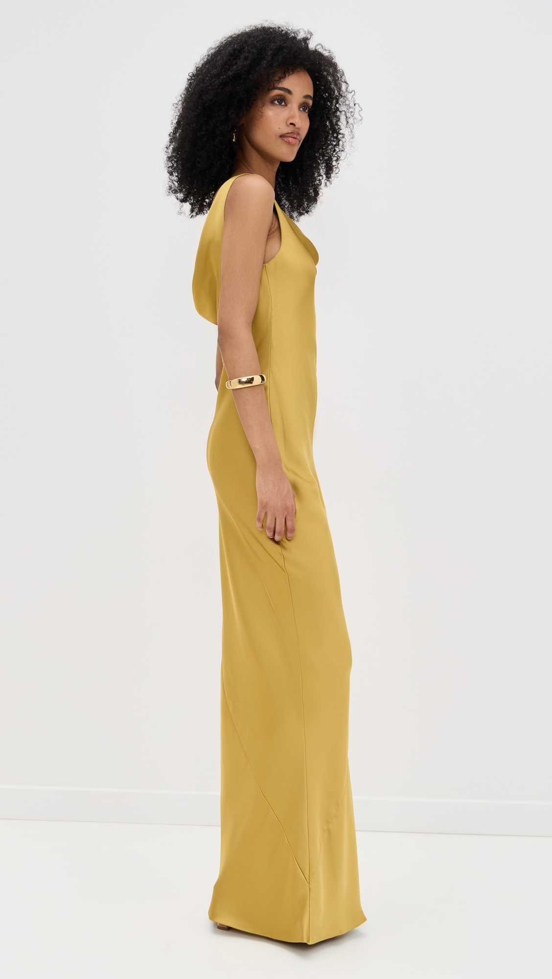 Norma Kamali Drop Shoulder Maria Gown Asparagus 