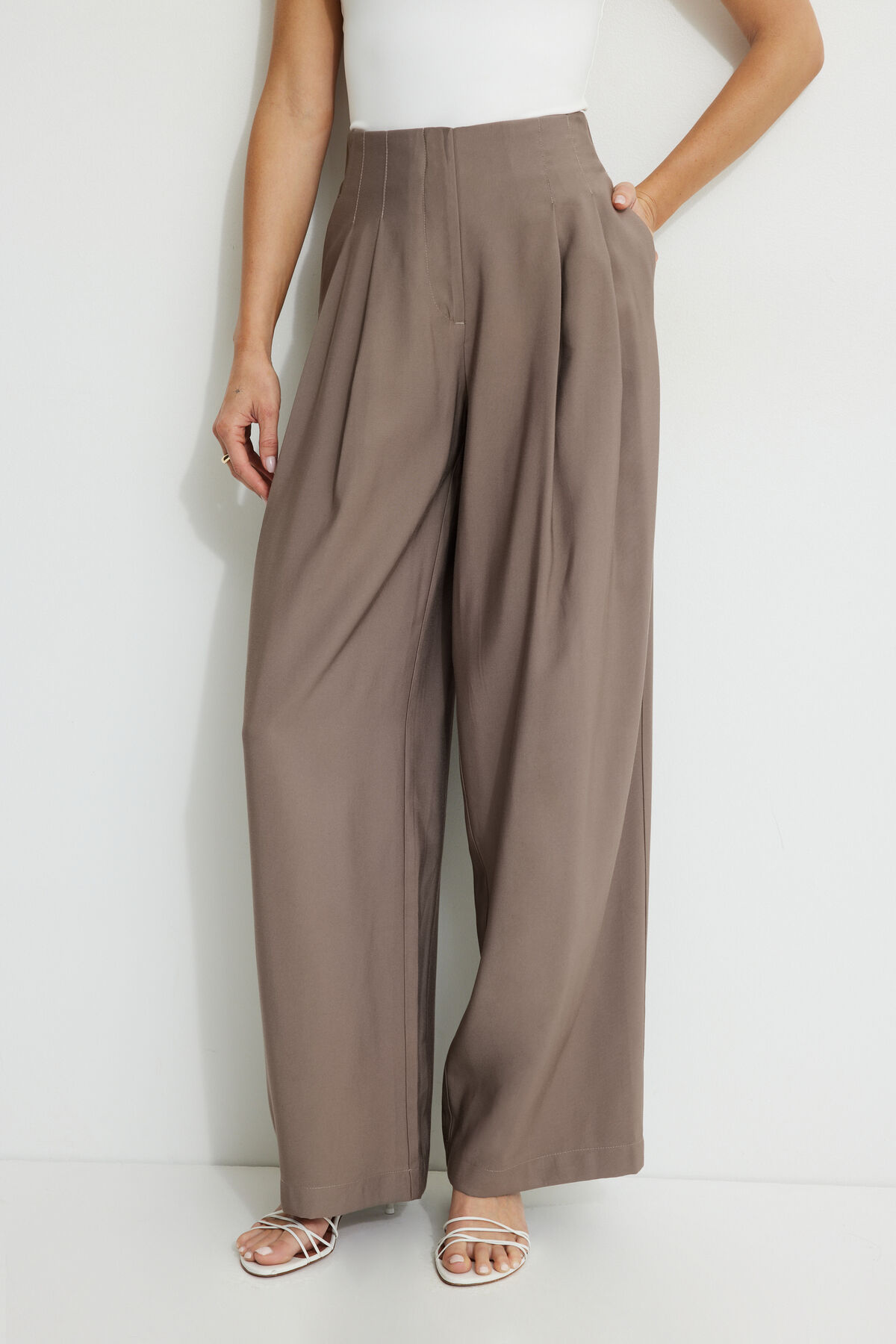 Pleated Wide Leg Pants