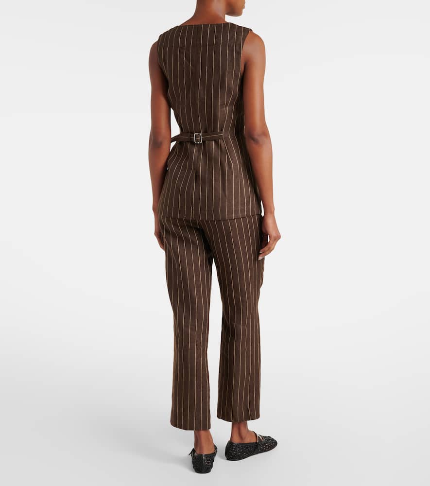 Emma pinstripe linen top