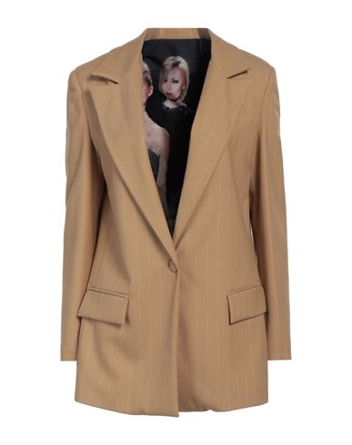 Woman Blazer Camel Size 4 Polyester, Viscose, Elastane