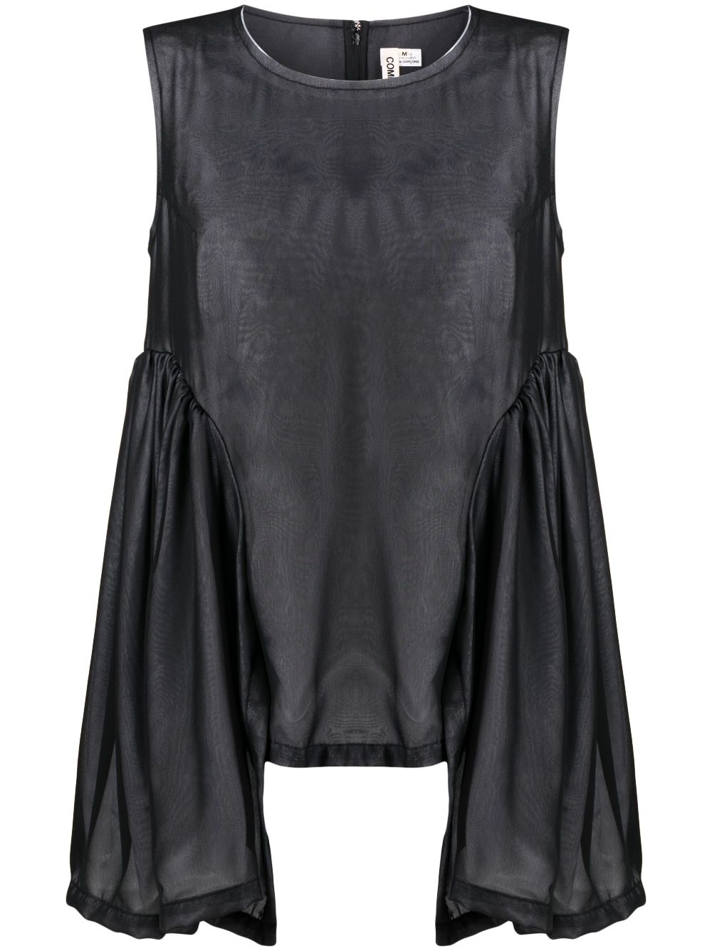 Draped-detail sleeveless blouse - Black