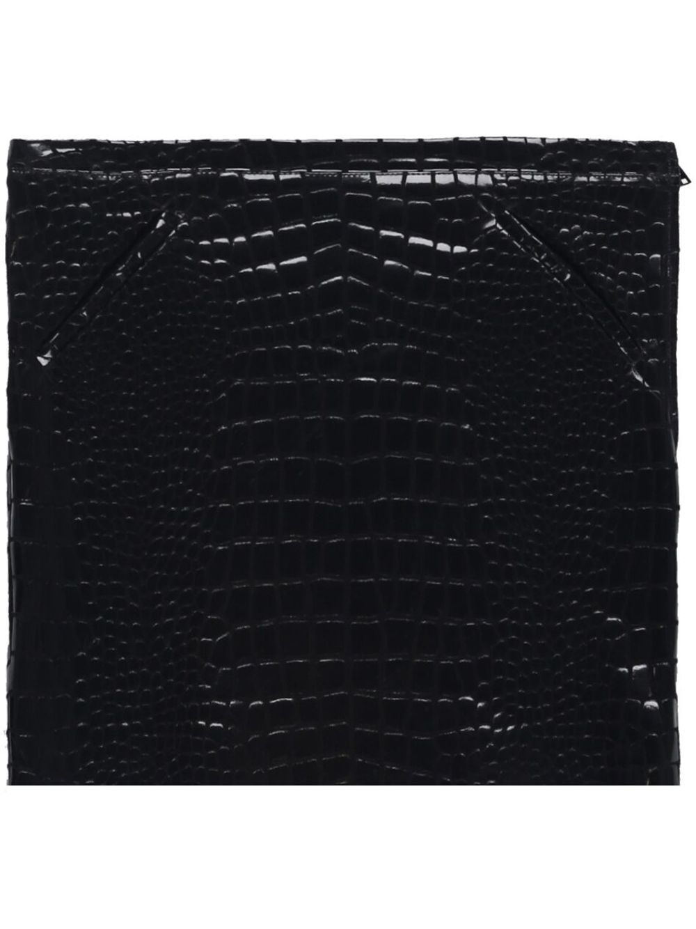 Embossed crocodile-effect leather skirt - Black