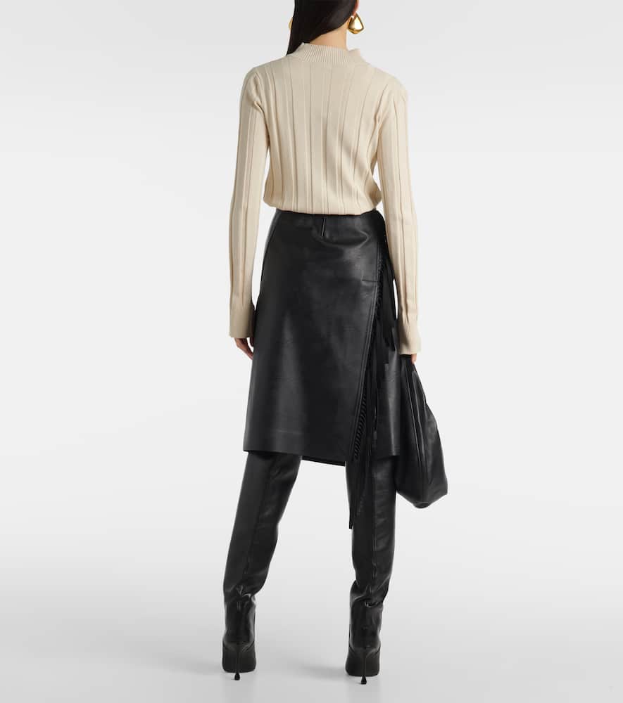 Alter mat faux leather midi skirt