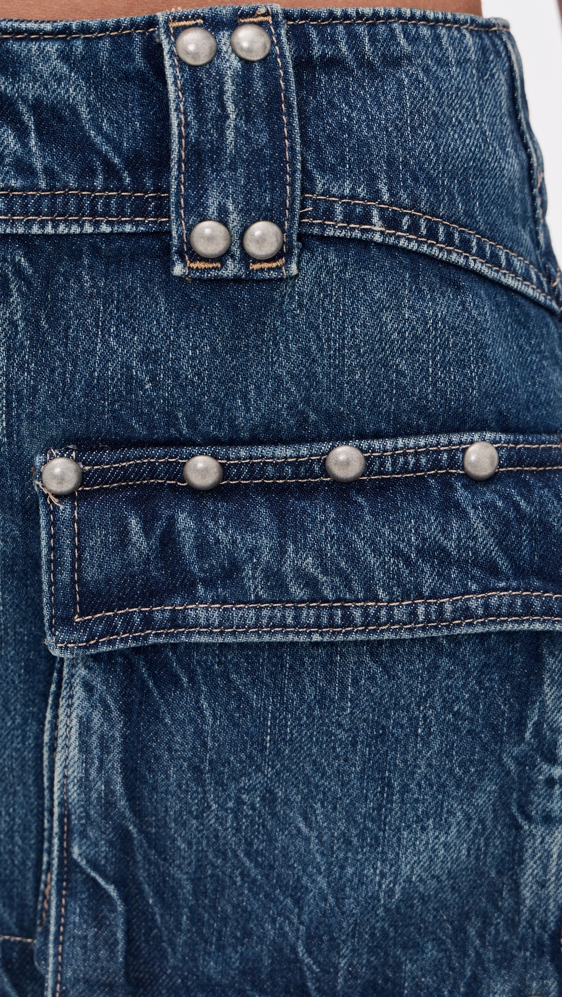 Hera Studded Denim Mini Skirt Juno