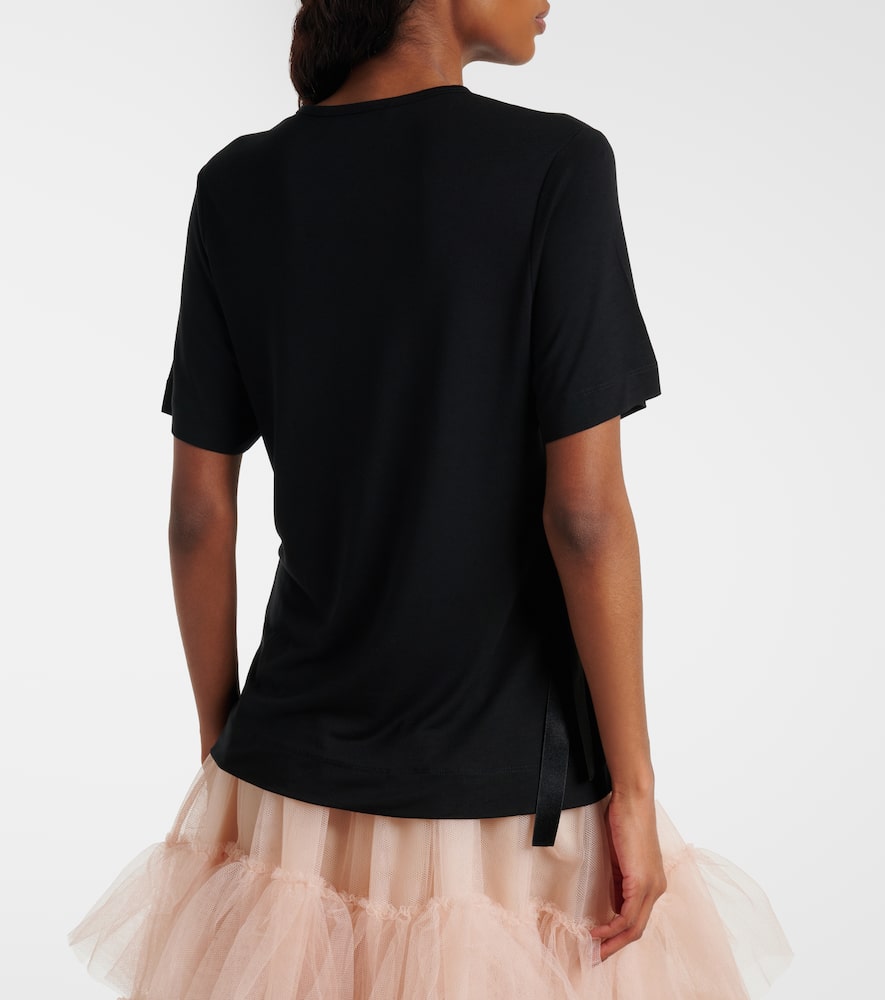 Bow-detail jersey T-shirt