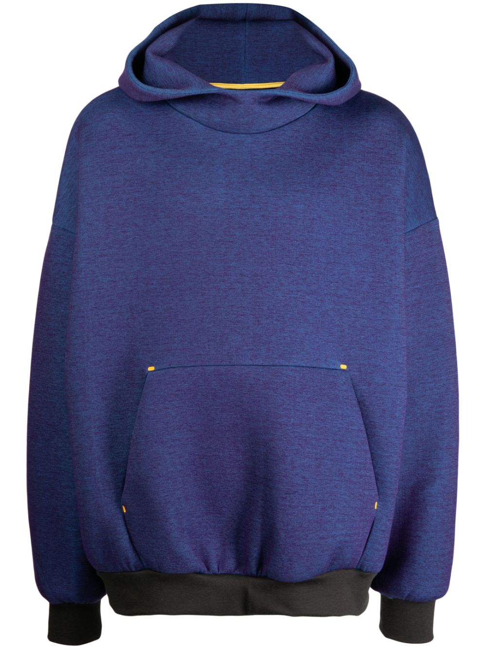 Chambray cotton-blend hoodie - Purple