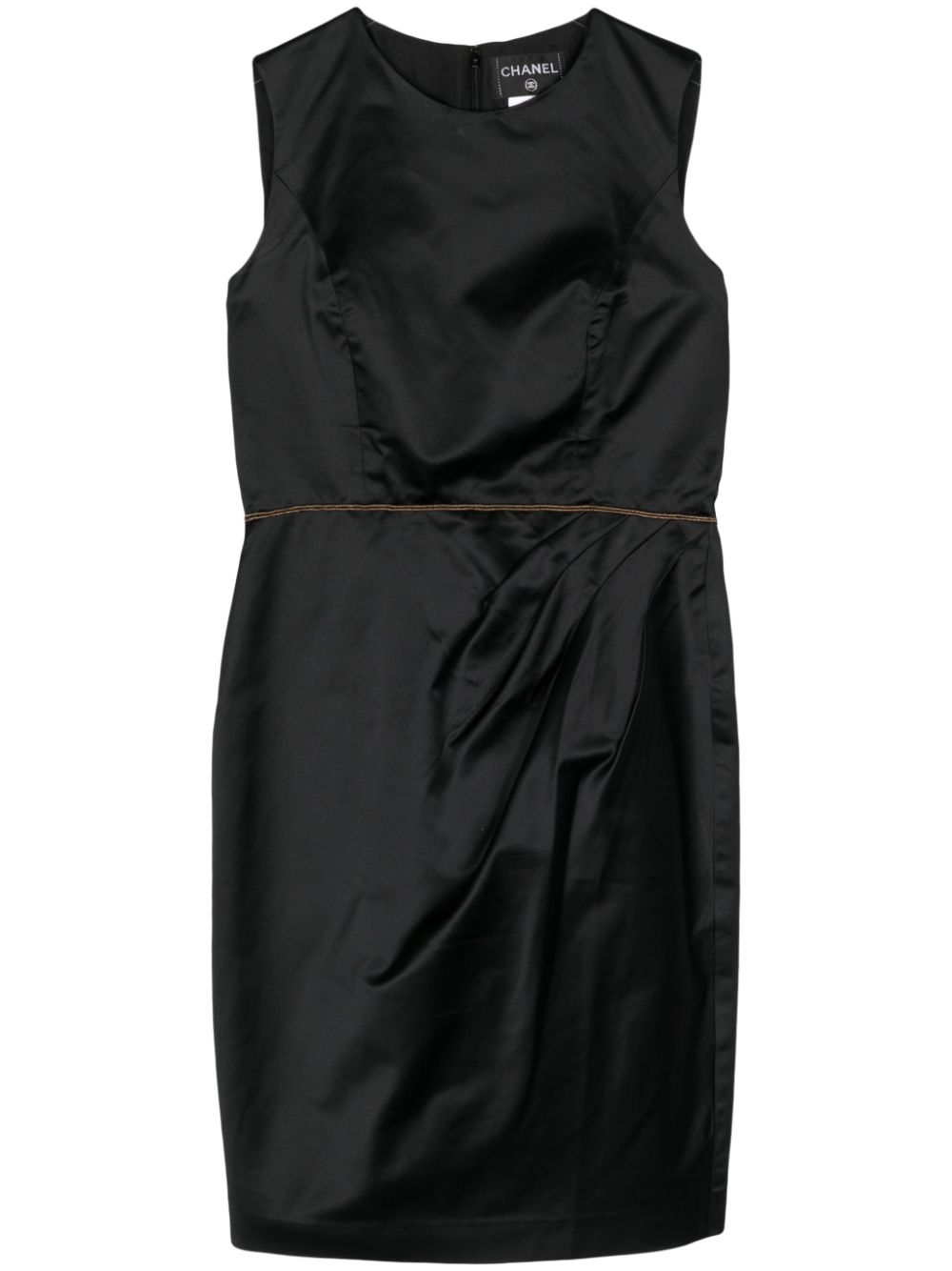 2000s ruched silk dress - Black