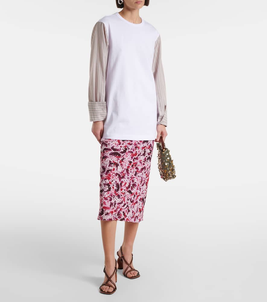 Deconstructed cotton-blend T-shirt