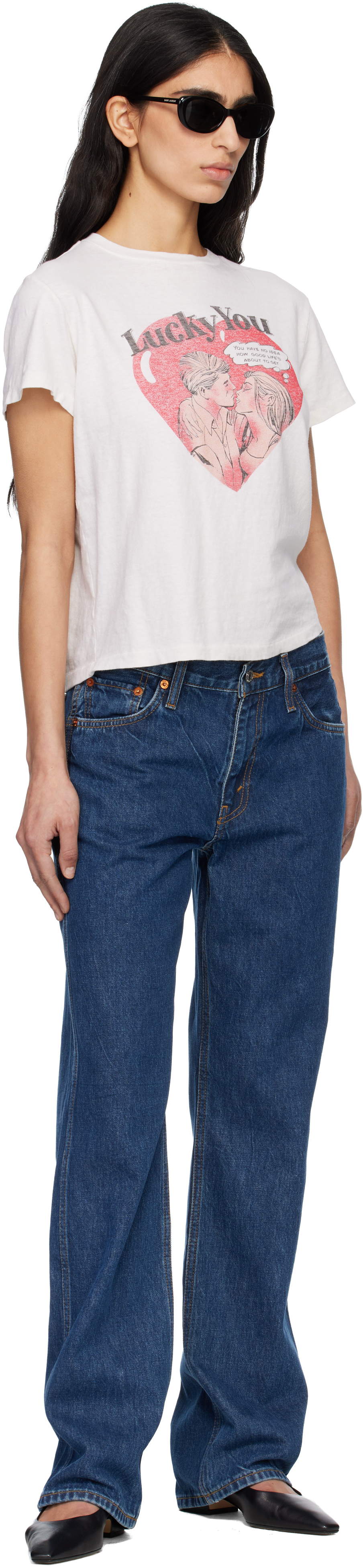 Blue 90s Mid Rise Loose Jeans