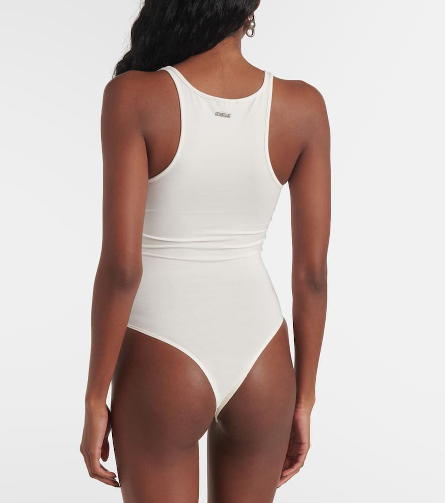 Embellished cotton bodysuit