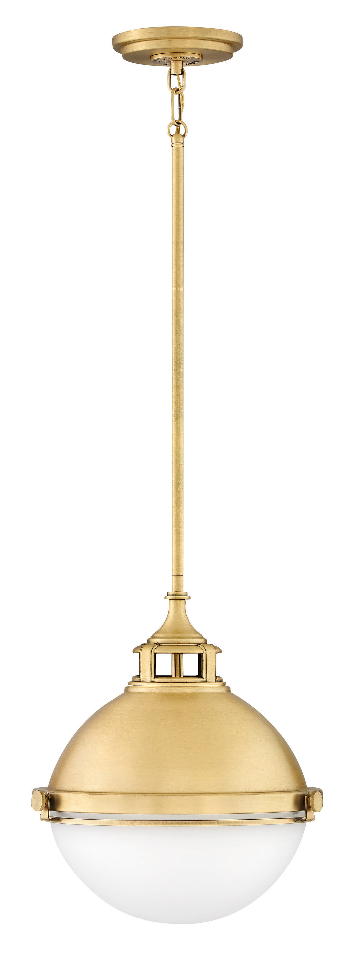 Satin Brass LED Pendant from the Fletcher Collection