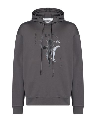 Man Sweatshirt Charcoal Size L Cotton