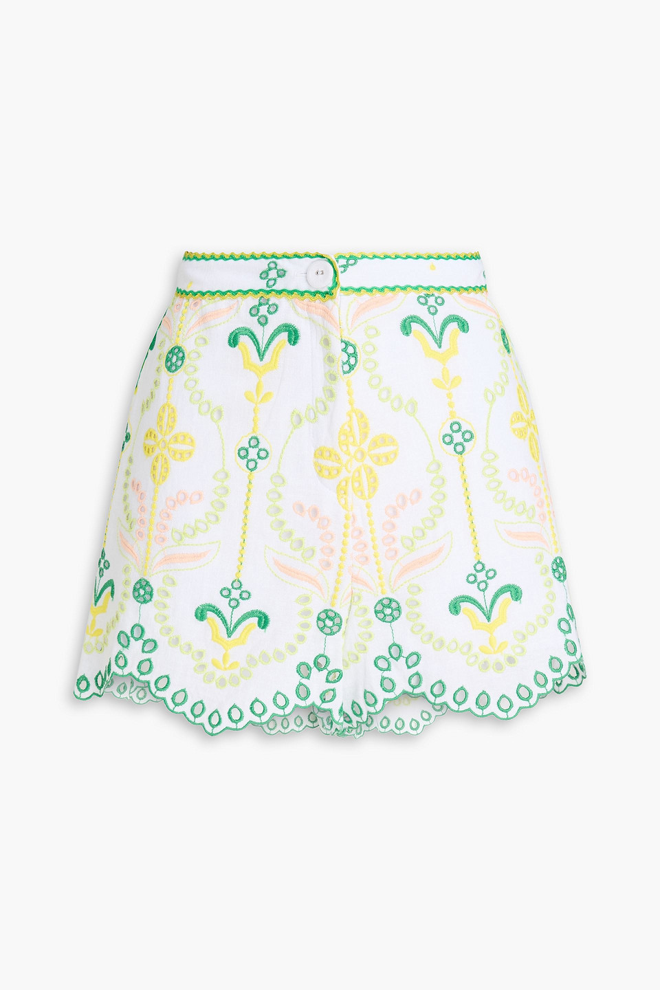 Mason embroidered cotton-blend shorts - Yellow - XL