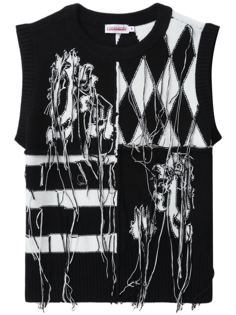 Embroidered cotton gilet - Black