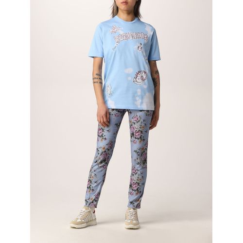 Jeans with floral pattern