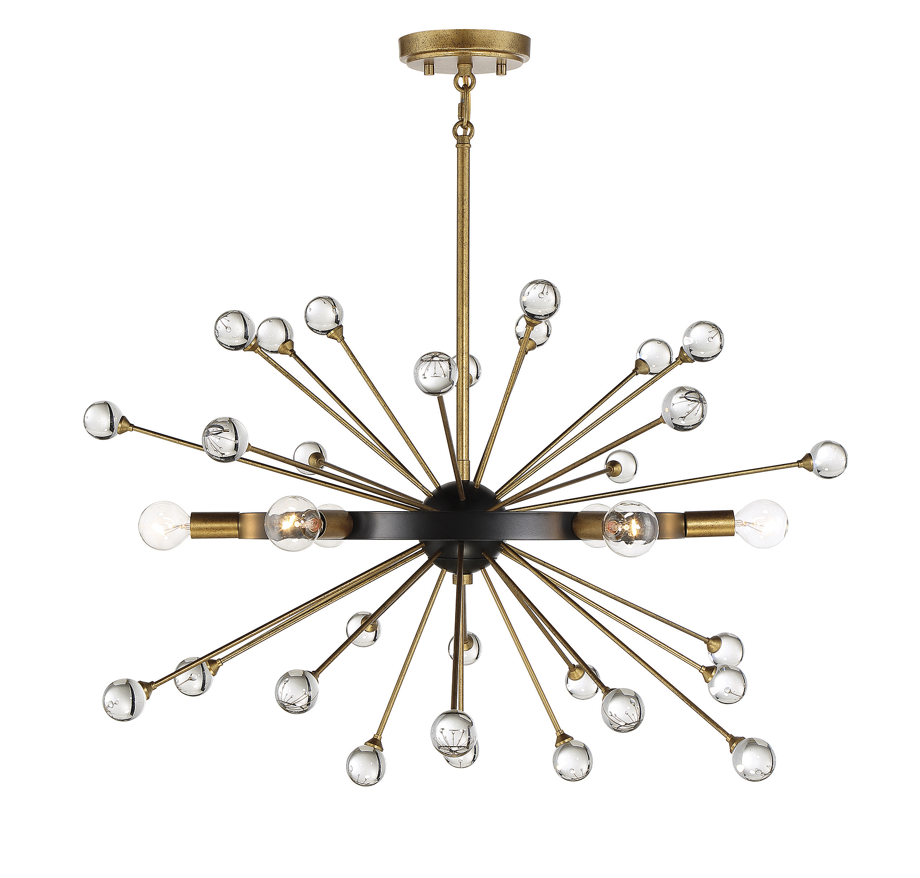 Ariel 6-Light Chandelier in Como Black with Gold Accent