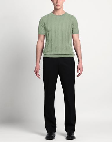 Man Sweater Light green Size S Cotton, Linen, Recycled polyester