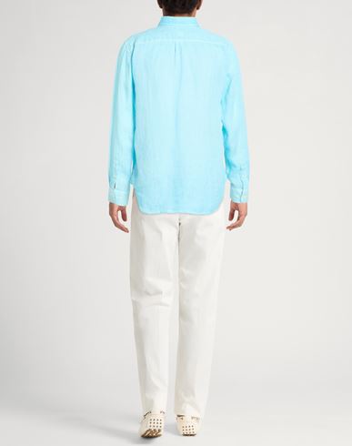 Man Shirt Turquoise Size M Linen