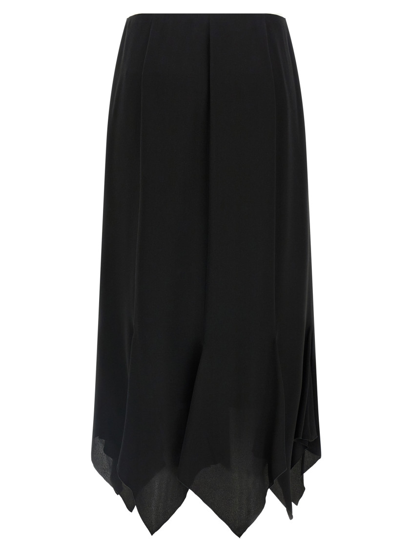 Black Crpe De Chine Skirt