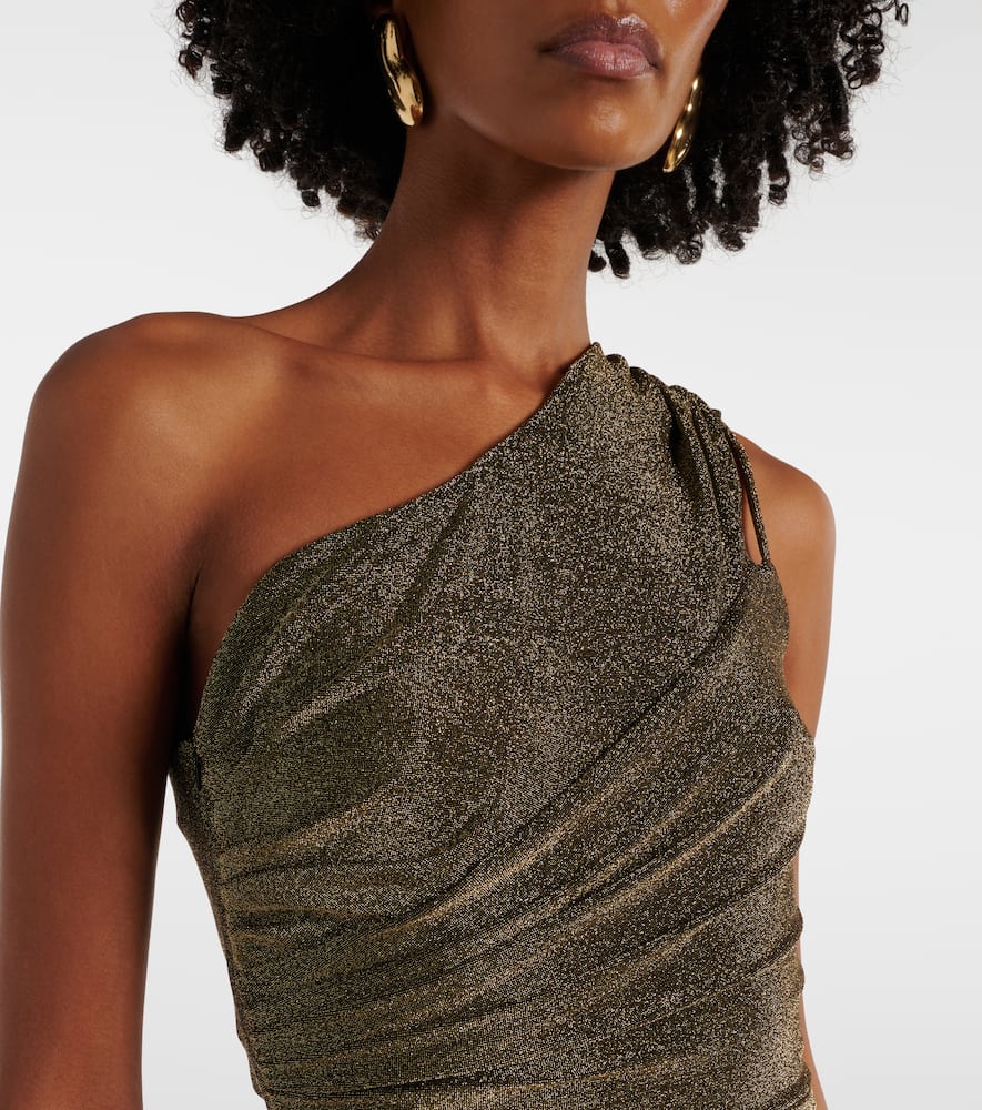 Rafael asymmetric lamé maxi dress