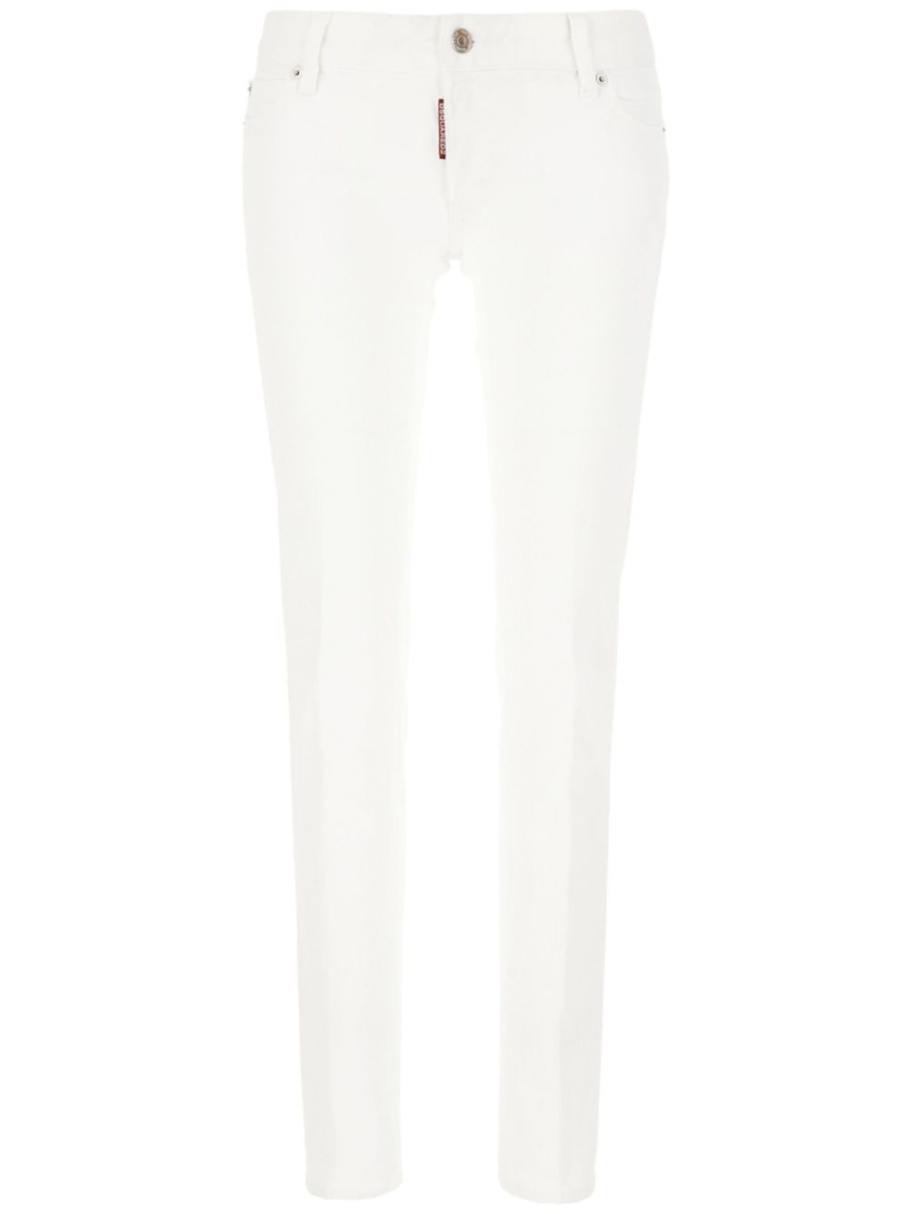 Logo-patch skinny jeans - White