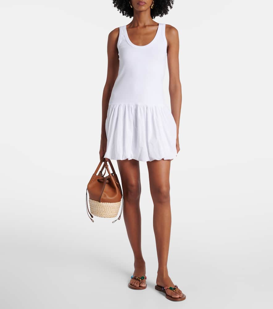 Isla cotton-blend poplin minidress
