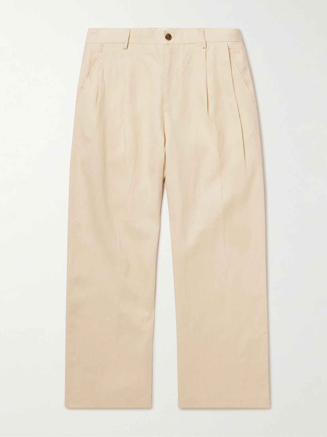 Justin 1454 Wide-Leg Pleated Linen Suit Trousers