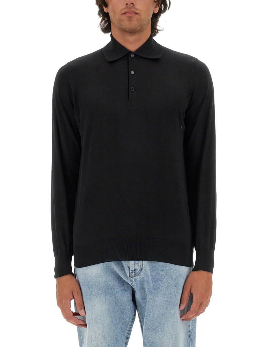 Cotton polo shirt - Black