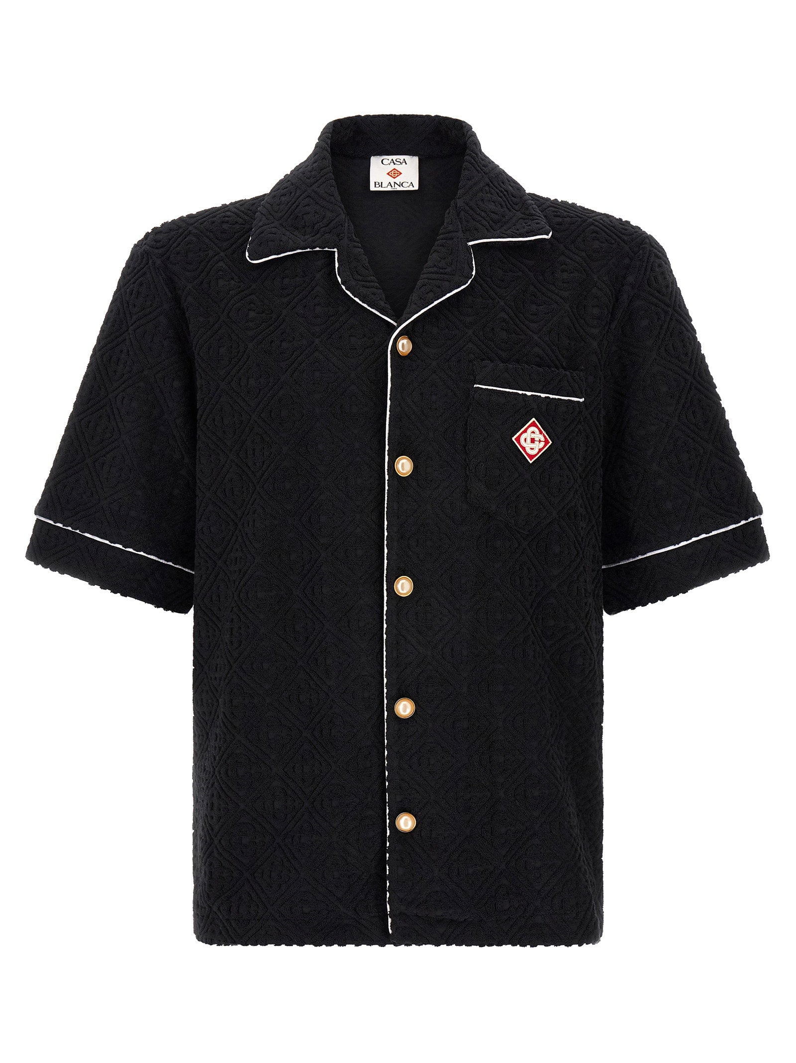 Monogram Jacquard Terrycloth Shirt — Black