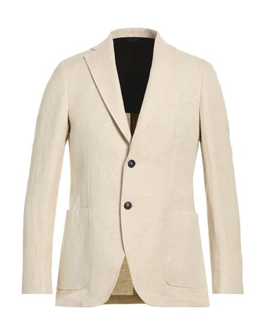 Man Blazer Beige Size 48 Linen, Cotton